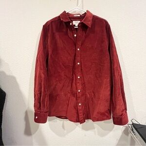 Julian & Mark rusty red orange thin corduroy long sleeve button down size large
